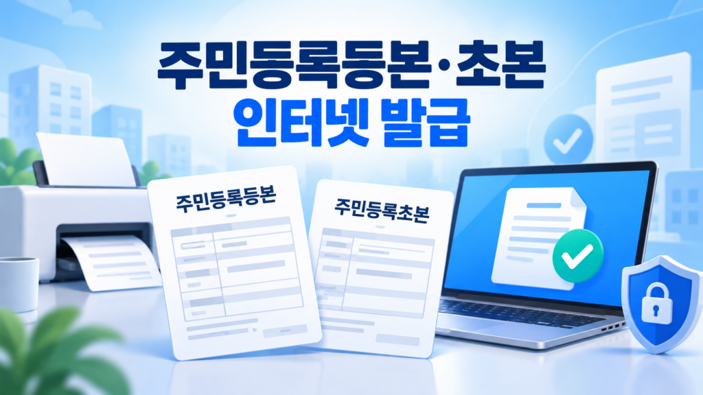 2026 주민등록등본 주민등록초본 인터넷 발급 방법
