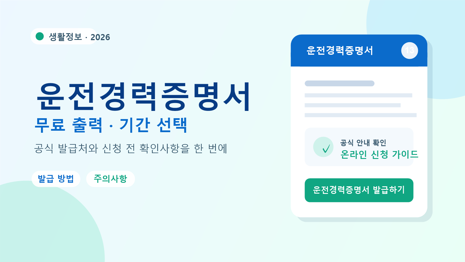 2026 운전경력증명서 발급 방법