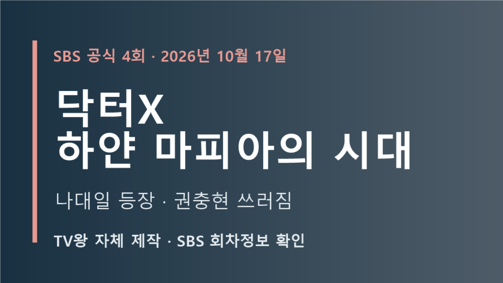 닥터X 하얀 마피아의 시대 4회 나대일 등장·권충현 쓰러짐