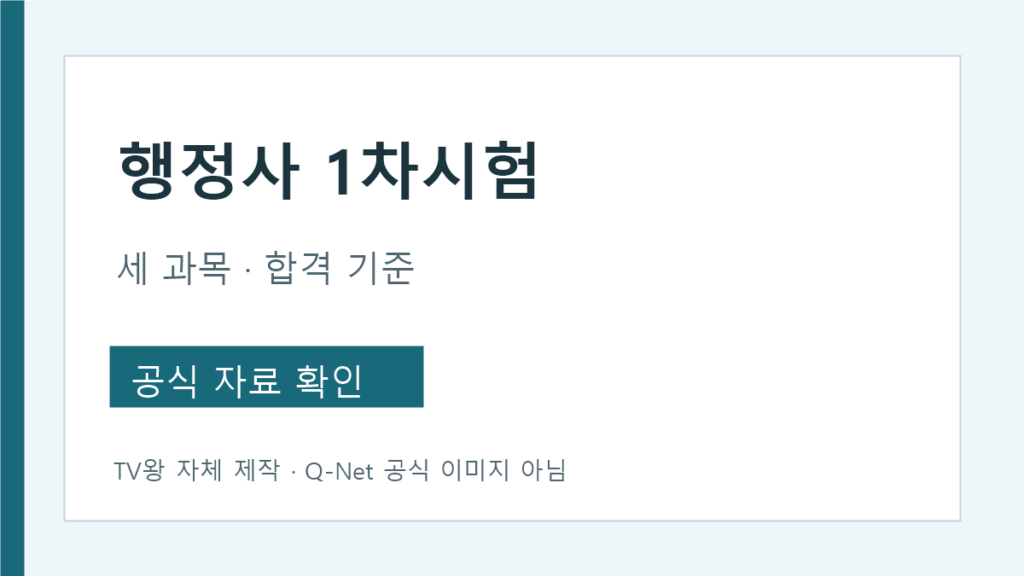 행정사 1차시험 세 과목과 합격 기준
