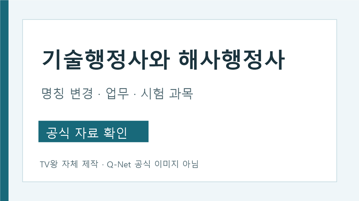 기술행정사 옛 명칭과 현행 해사행정사 업무 비교