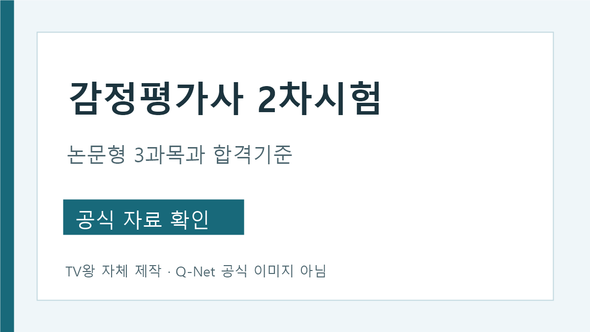 감정평가사 2차 논문형 과목과 합격기준