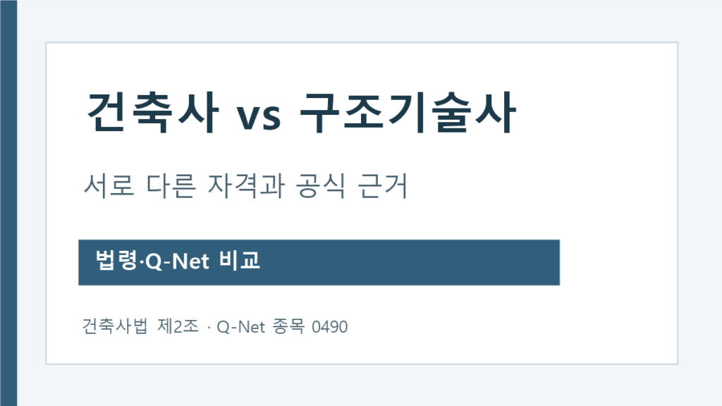 건축사 건축구조기술사 공식 자격과 시험범위 차이