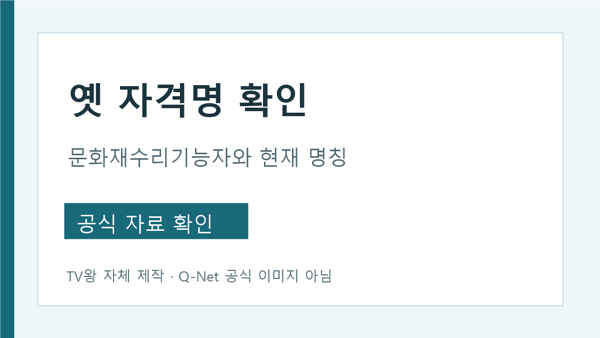 문화재 수리 기능 자 옛 명칭과 국가유산수리기능자 현재 명칭 확인