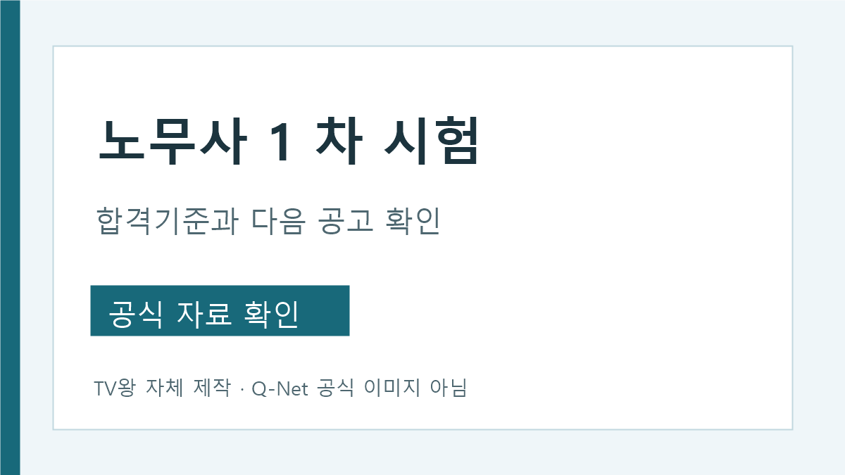 노무사 1차 시험 방식과 합격기준 공식 안내