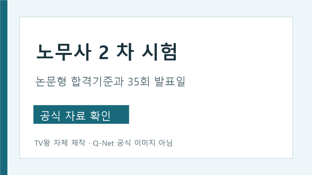노무사 2차 논문형 합격기준과 발표 시점