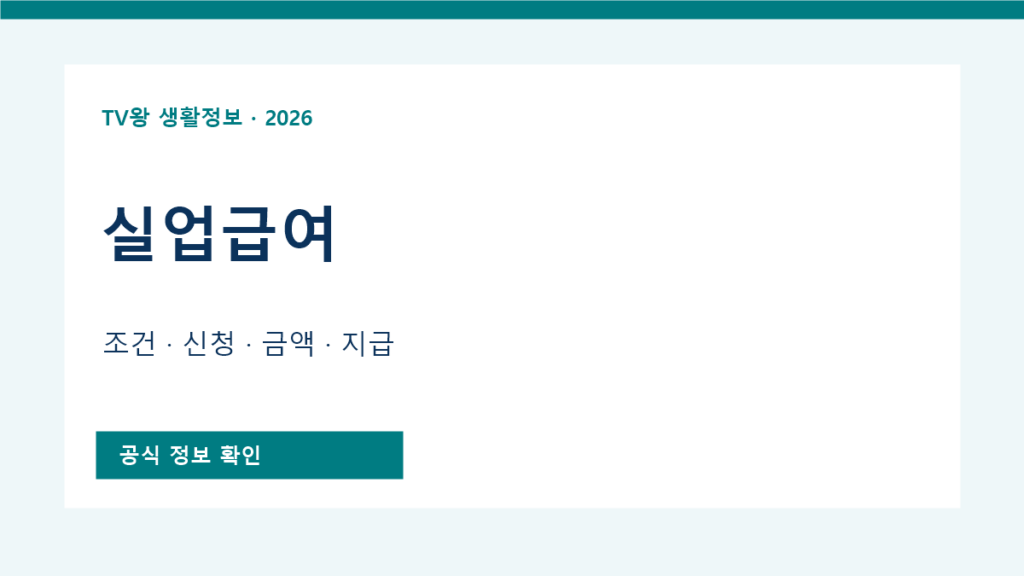 2026 실업급여 공식 안내
