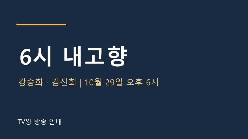 6시 내고향 TV왕 자체 제작 방송 안내