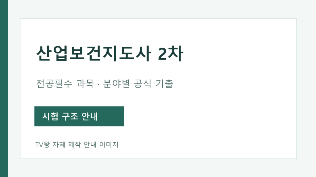 산업보건지도사 2차 전공필수 과목과 공식 기출 안내