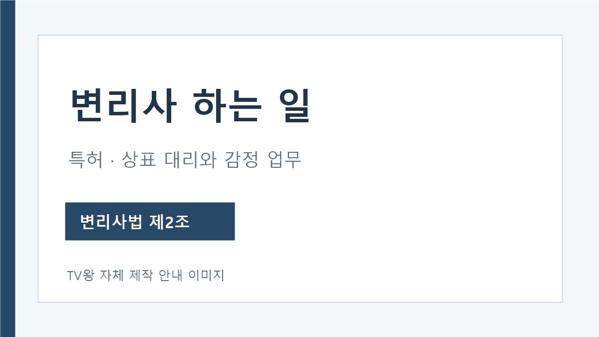 변리사 하는 일 특허 상표 디자인 대리와 감정 업무