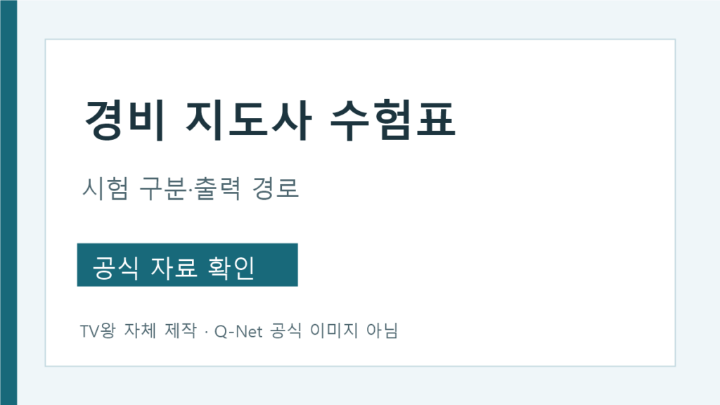2026년 경비지도사 수험표 시험 구분 확인 단계