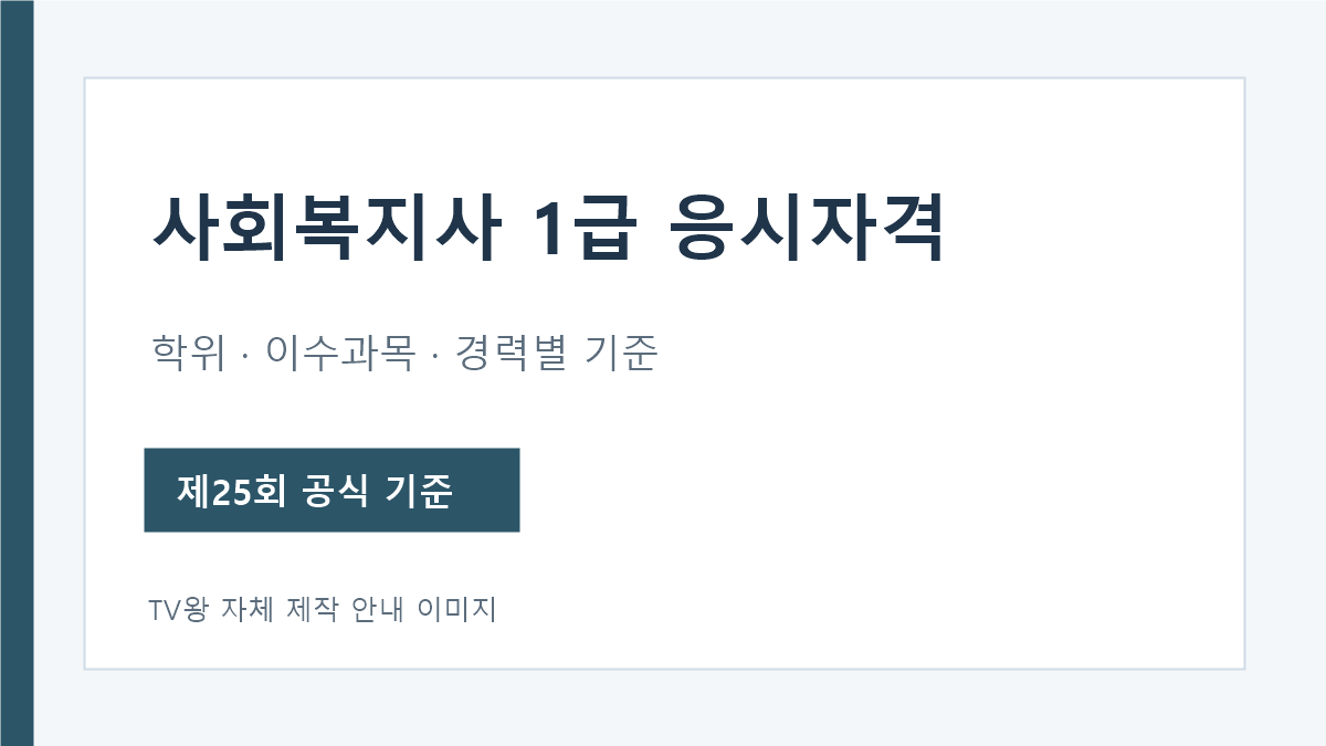 사회복지사 1급 응시자격 학위 이수과목 경력 경로
