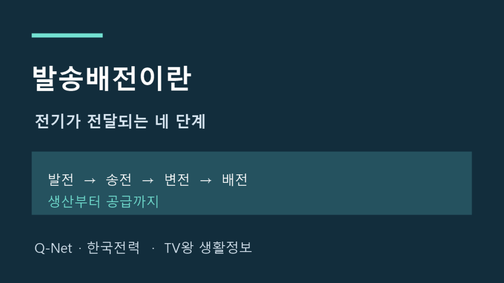 발전 송전 변전 배전 흐름 안내