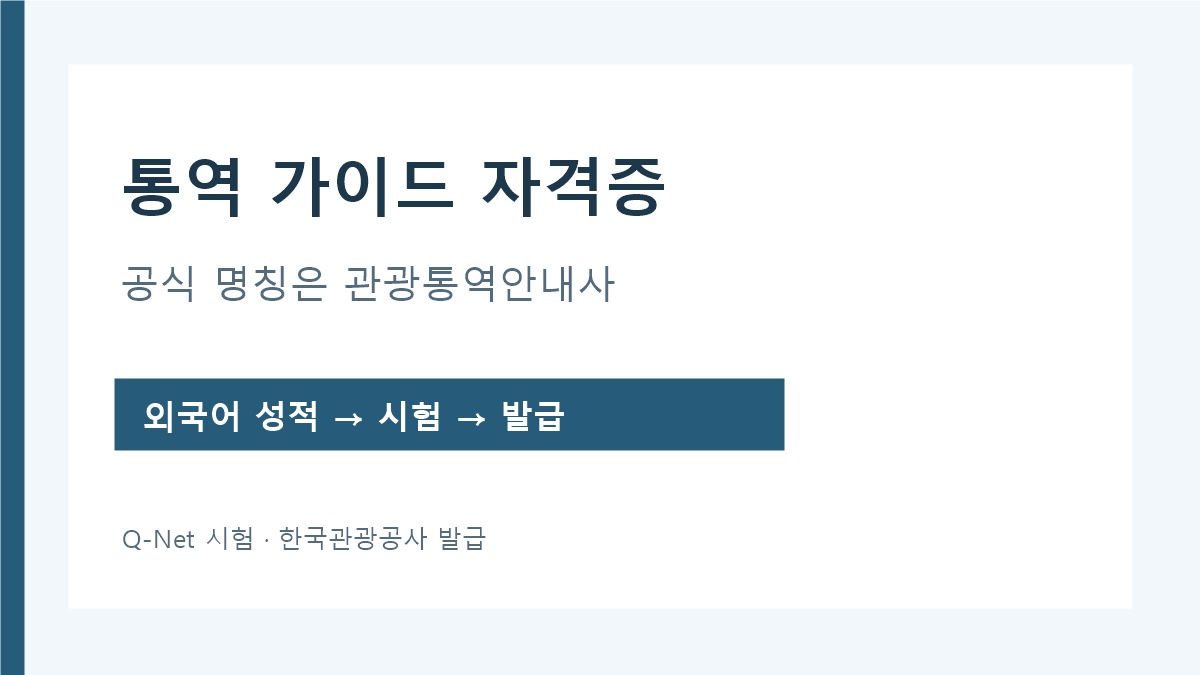 통역 가이드 자격증의 외국어 성적, 시험, 발급 기관 확인 순서