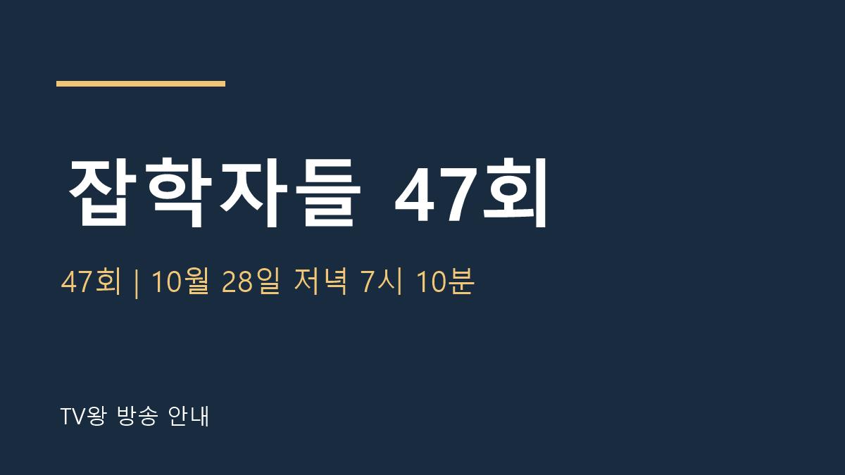 잡학자들 47회 TV왕 자체 제작 안내