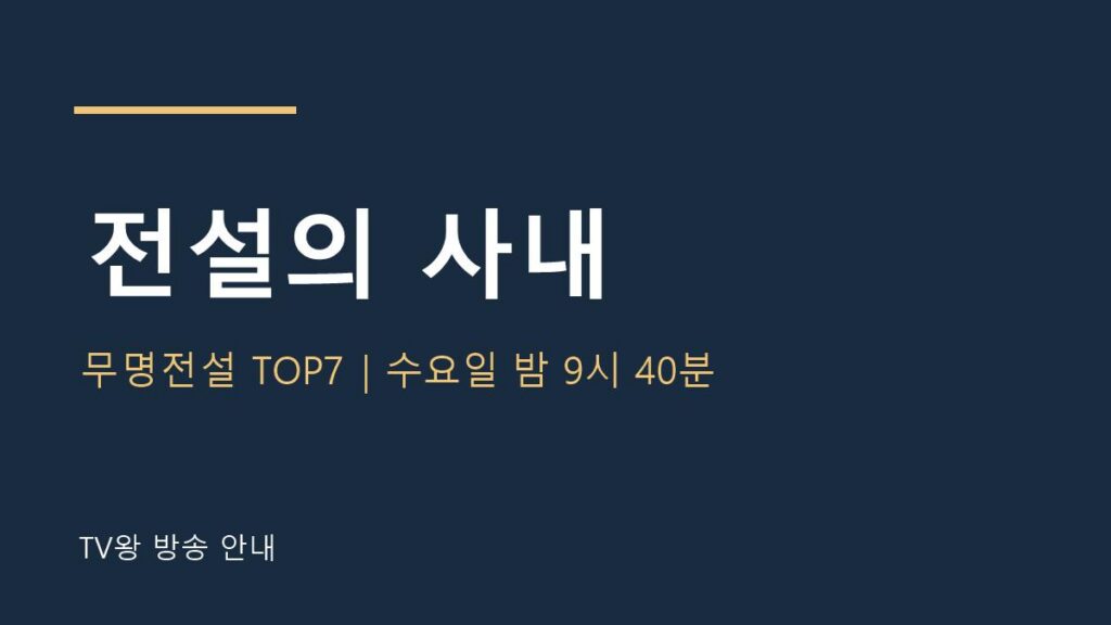 전설의 사내 TV왕 자체 제작 안내