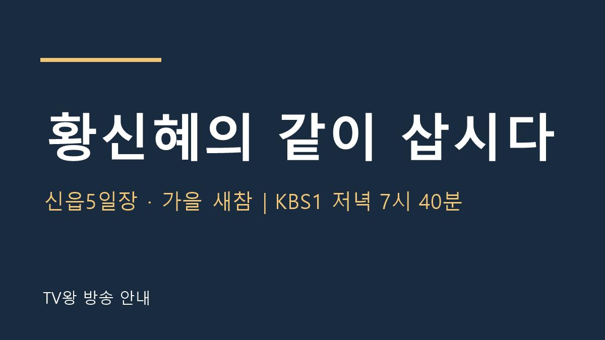 황신혜의 같이 삽시다 TV왕 자체 제작 안내